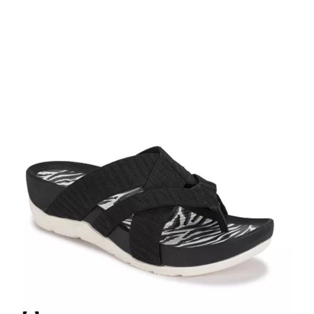 BARETRAPS | Women's Black White Agatha Zebra Striped Slide Sandals, Size 6